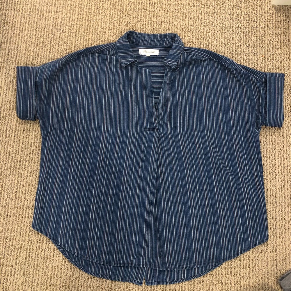 Courier Button-Back Shirt in Cecile Stripe